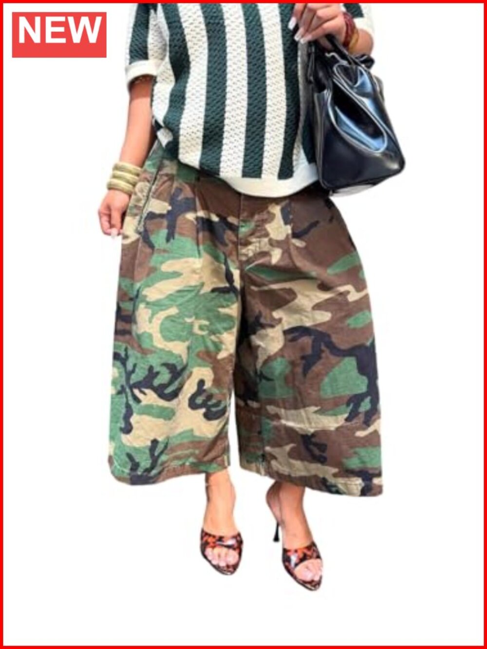 Baggy Cargo Camo Jeans Wide Leg Denim Pants with Pockets Y2K Streetwear